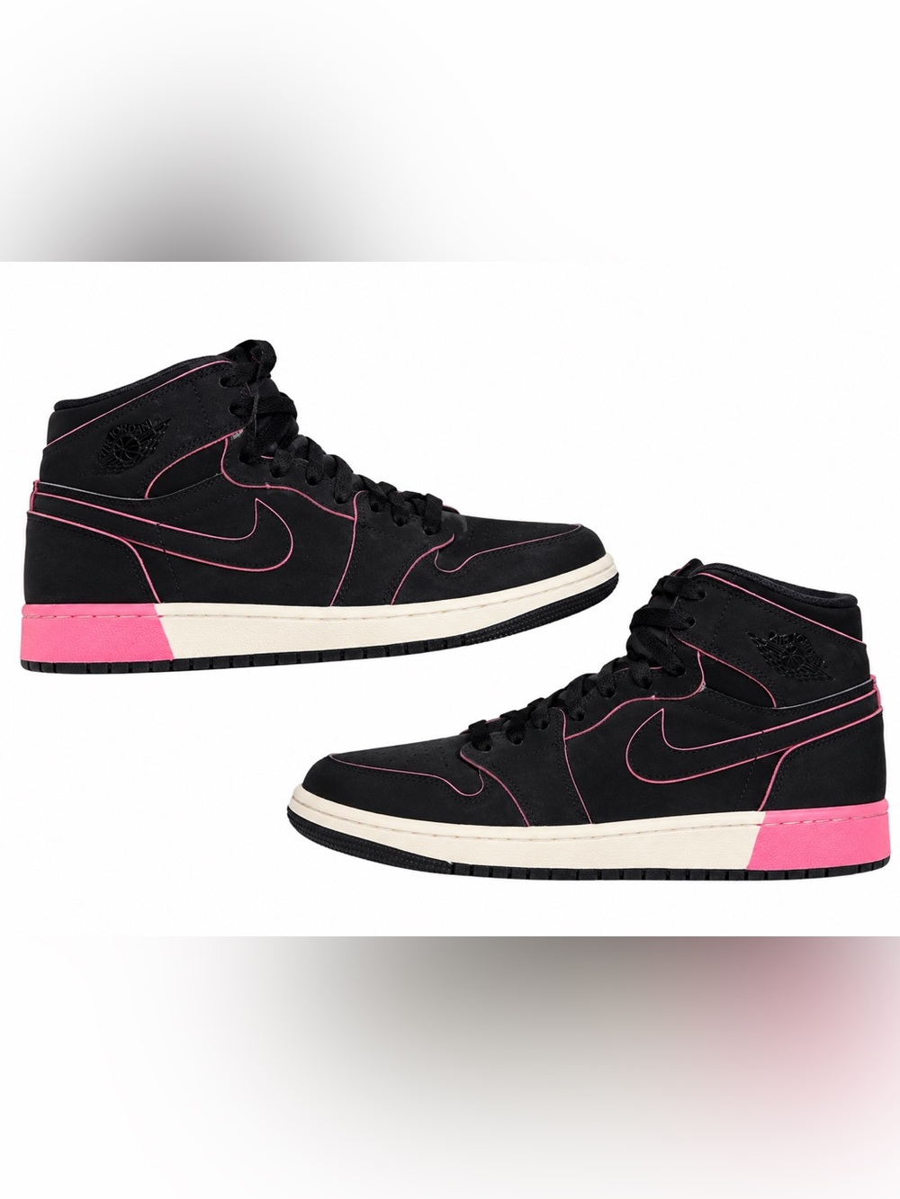 Black & Pink High-Top Jordan 1’s - Women